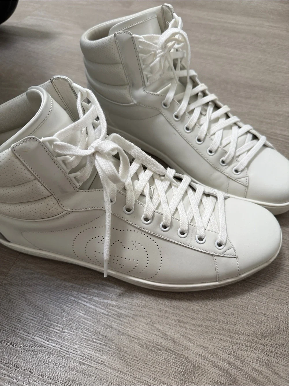 Gucci Ace Men's White High-Top Sneakers - Size 11.5